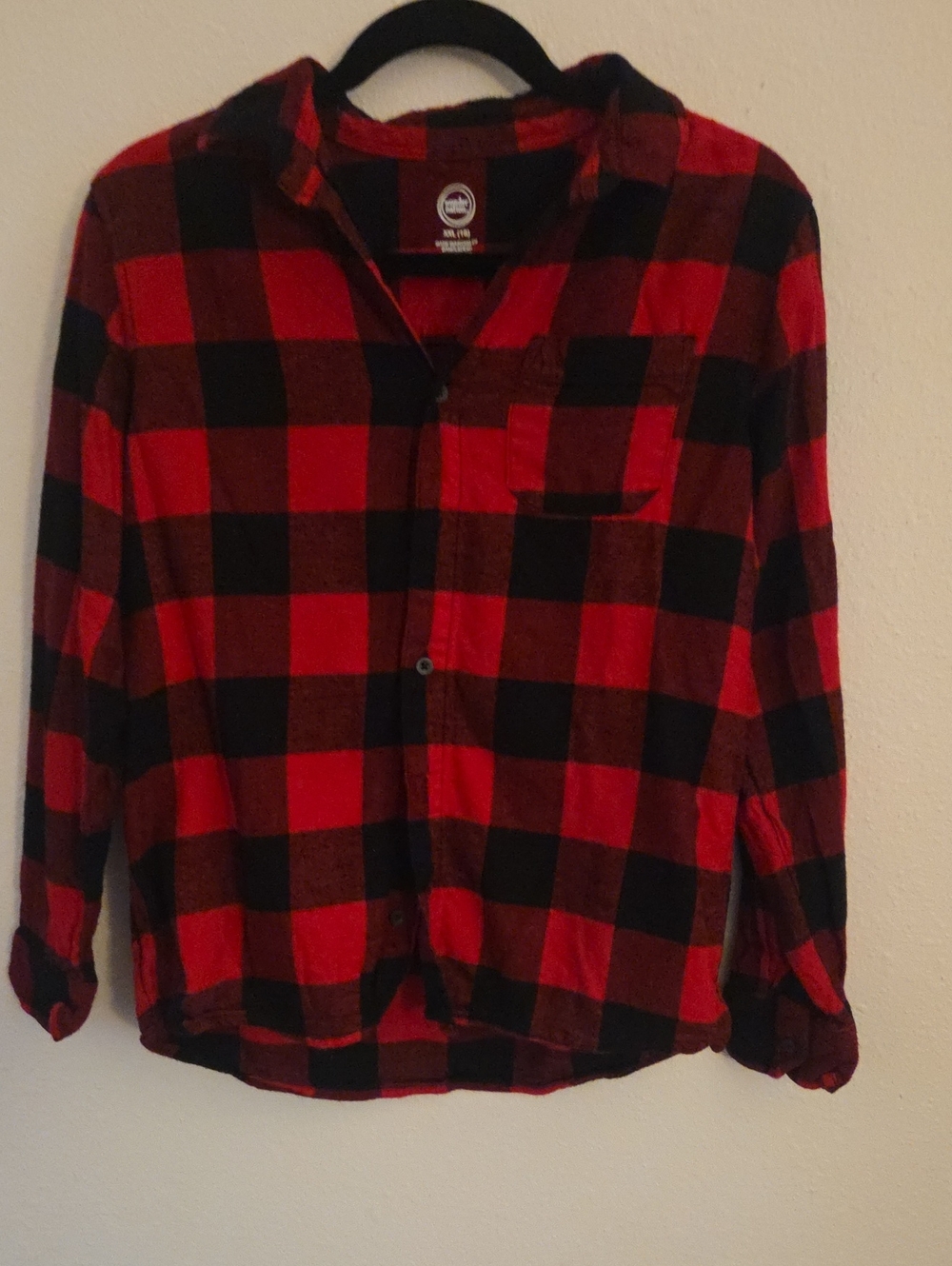 wonder nation Red and Black Plaid Button-Up Shirt